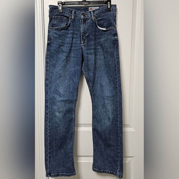 Wrangler Jeans Men's 29x30 (30x29) Blue Relaxed Boot Mid-Rise Medium Wash - Picture 2 of 10